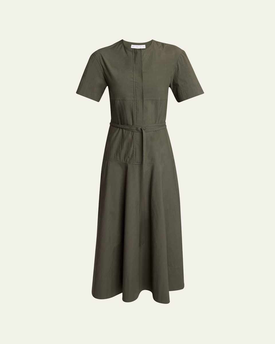 Elizabeth Short-Sleeve Belted Parachute Dress